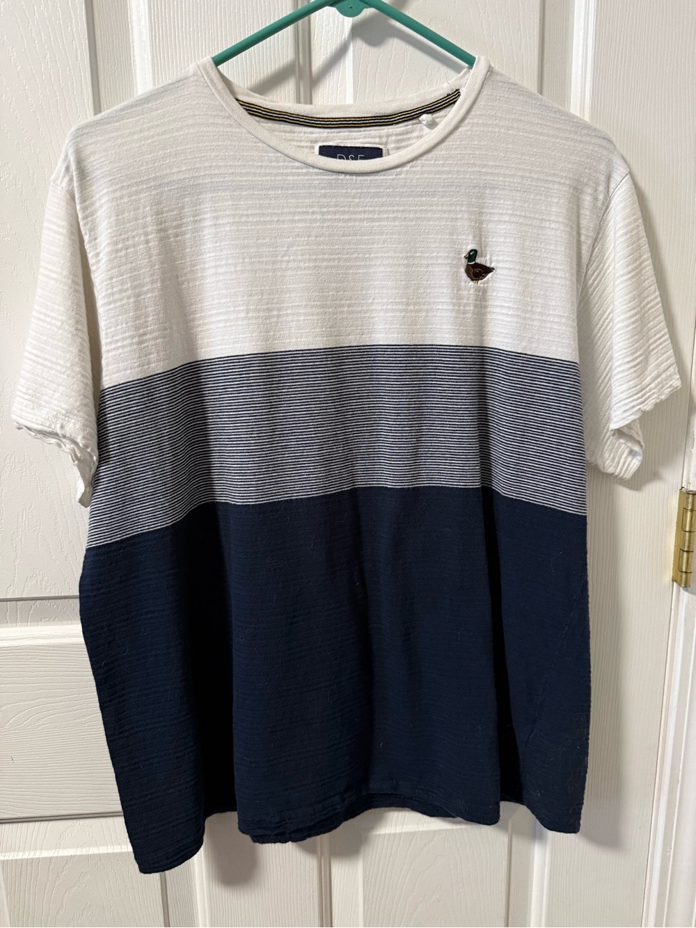 Denim & Flower Ricky Singh Striped Colorblock Duck Tee XL